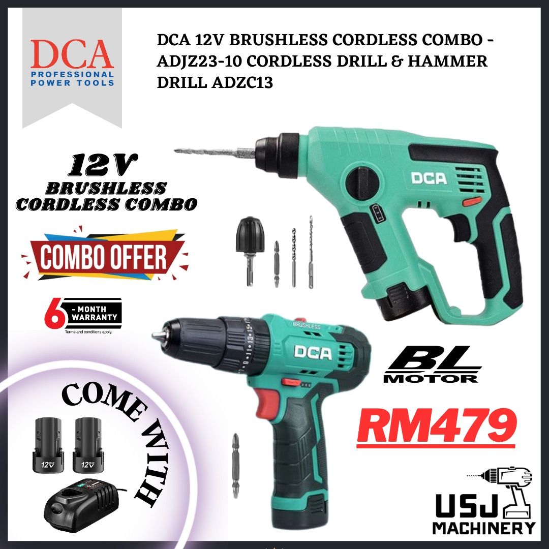 DCA 12V Brushless Cordless Combo - ADJZ23-10 Cordless Drill