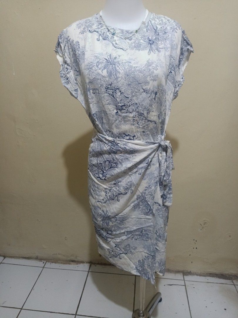 Dress Batik Ada belahan Fesyen Wanita Pakaian Wanita Gaun Rok