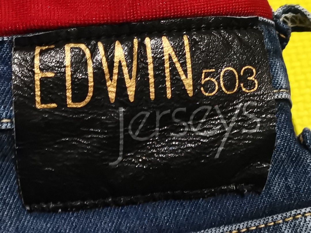 EDWIN 503 Jerseys denim pants (Category: Jeans) located in San Pedro. Submitted by thriftersthrift (Listing ID 1253689491, Image 1). Description: Waistline 32 Length 40 Good condition Issue : check last pic Color rate : 9/10 All items are from ukay bale so manage your expectation.