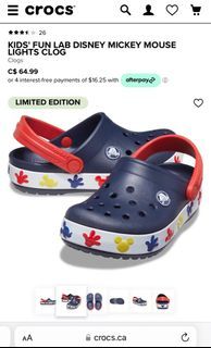 EUC Crocs kids Fun Lab Disney Mickey lights clog (size C9)