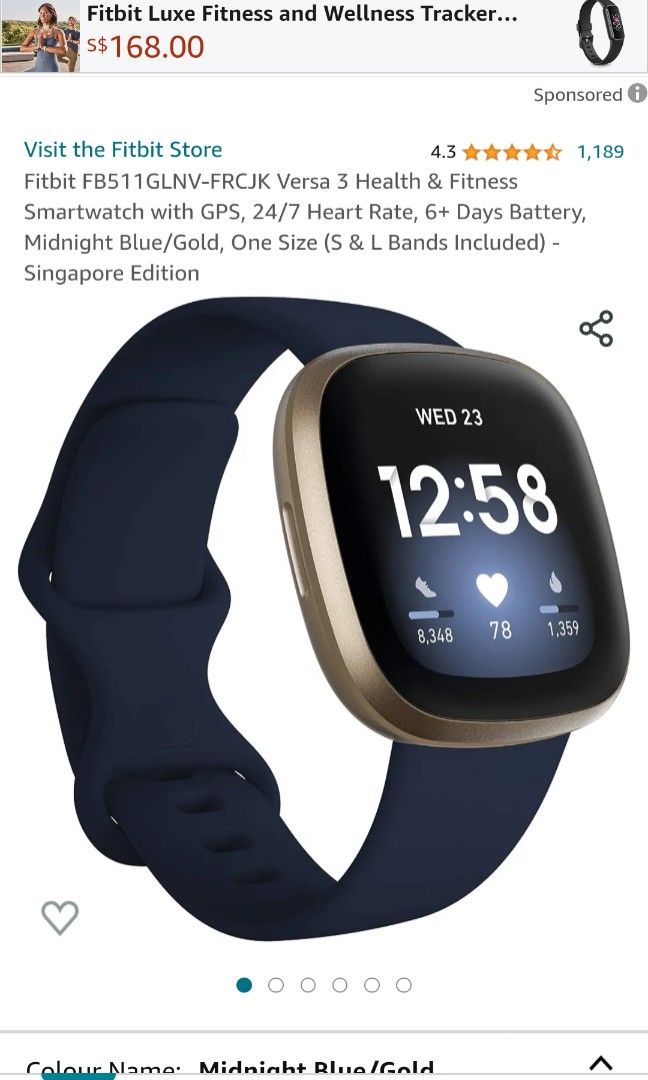 Fitbit versa best sale midnight blue