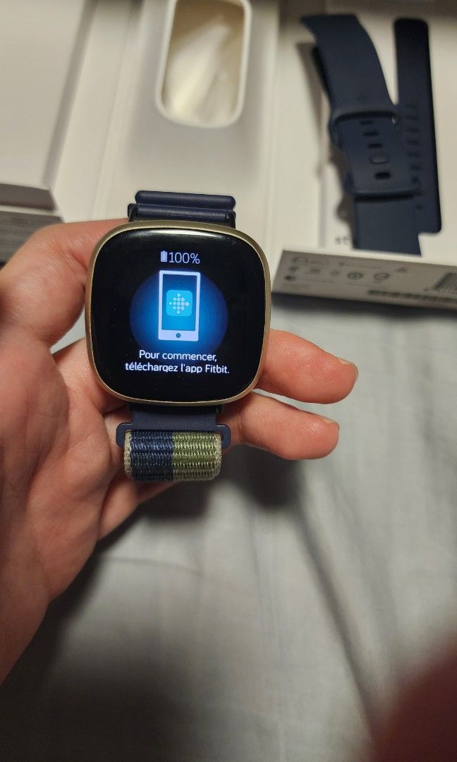Fitbit Versa 3 Midnight Blue Band Soft Gold Mobile Phones