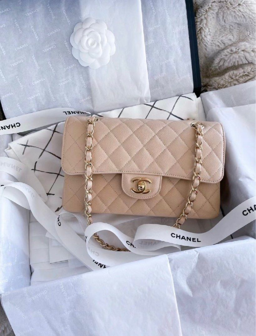 🦄💫[Full Set] Chanel Classic Flap Small Beige Claire (not 23K