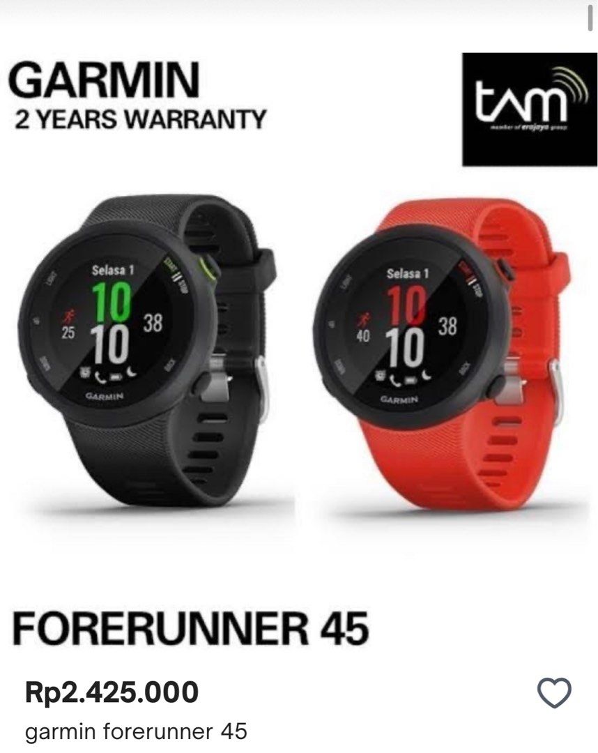 Garmin forerunner 45 sale harga