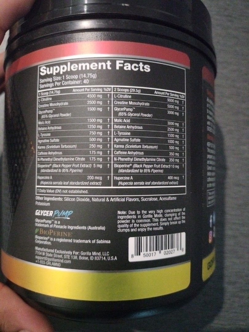 Gorilla Mode PreWorkout Formula, Mouthwatering Watermelon, Health