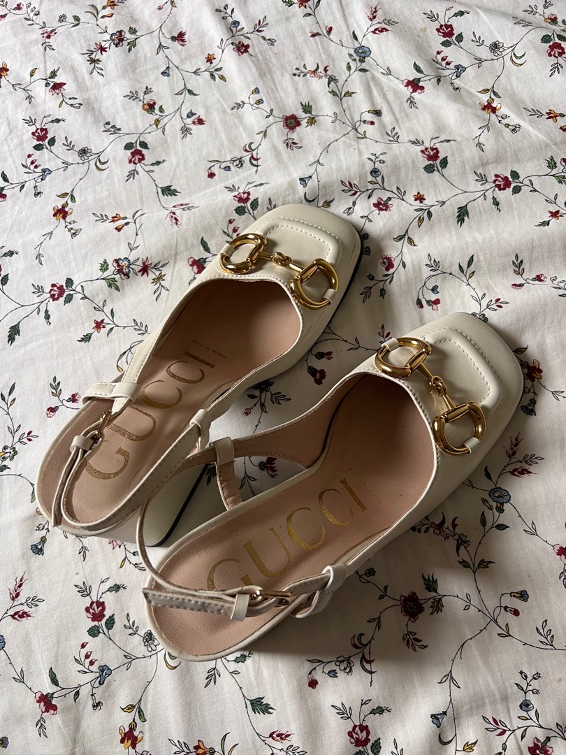 Gucci heels white Women s Fashion Footwear Heels on Carousell