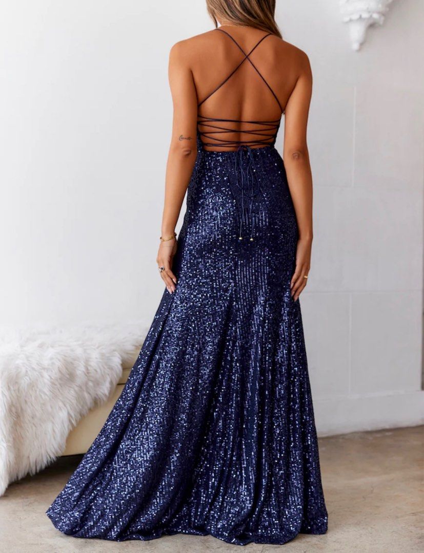 Shim Blue Evening Dress  Party Dresses – D&D Clothing