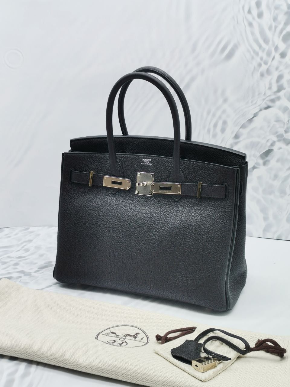 Hermes birkin sale 30 black togo