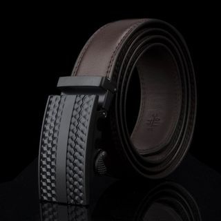 Alloy Black Fashionable Belt, Men's New Fashion Luxury Letter Smooth Buckle Belts Leather Gifts Waistband Band for Men,Women Belts,Temu