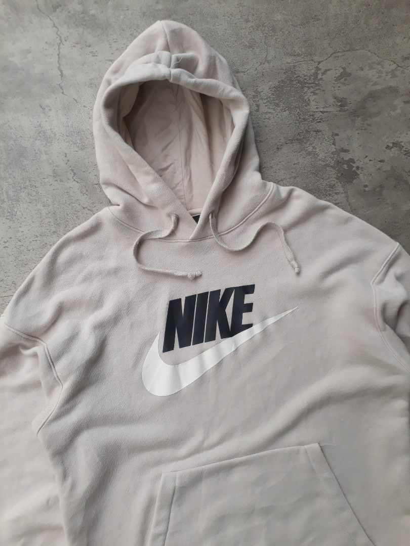 HOODIE NIKE SECOND HOODIE NIKE BIG LOGO CREAM Fesyen Pria Pakaian Baju Luaran di Carousell