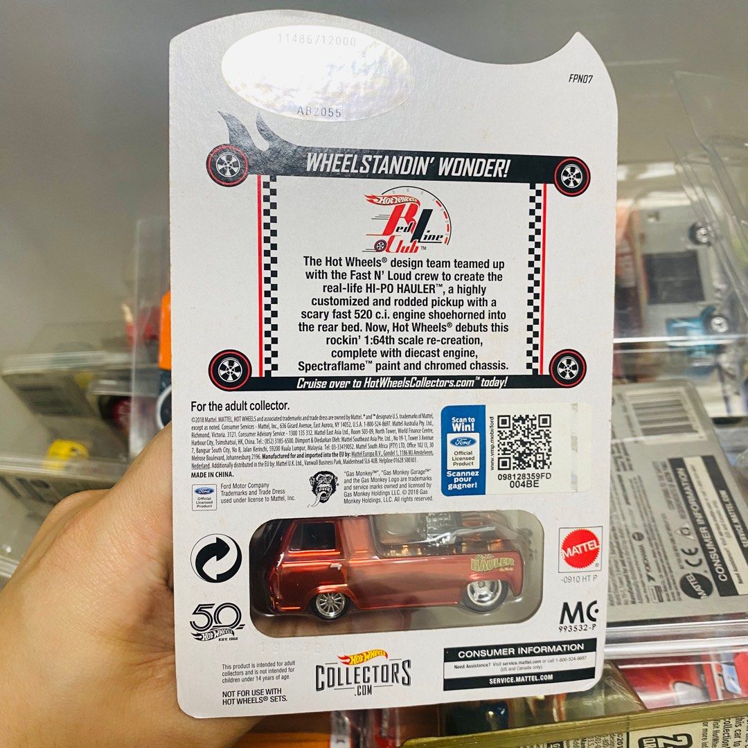 Hot Wheels Redline Club RLC Gas Monkey Garage Hi Po Hauler Limited