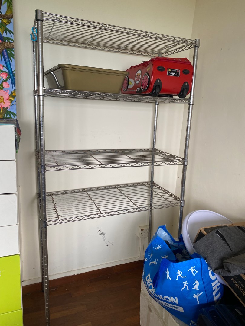 IKEA metal rack/ shelves, Furniture & Home Living, Furniture, Shelves