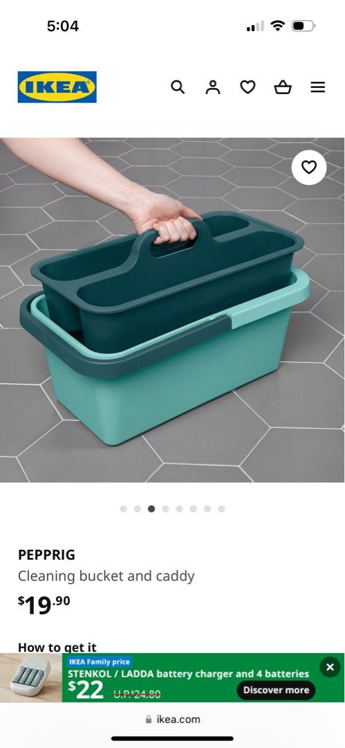 PEPPRIG Cleaning bucket and caddy, green - IKEA