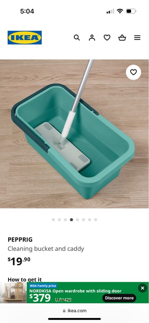 PEPPRIG Cleaning bucket and caddy, green - IKEA