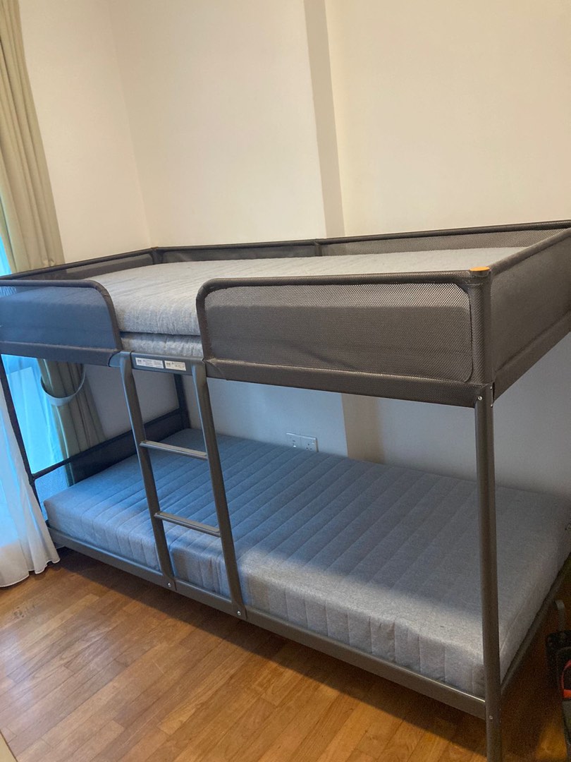 Ikea Tuffing Bunk Bed Frame with Mattresses, Furniture & Home Living