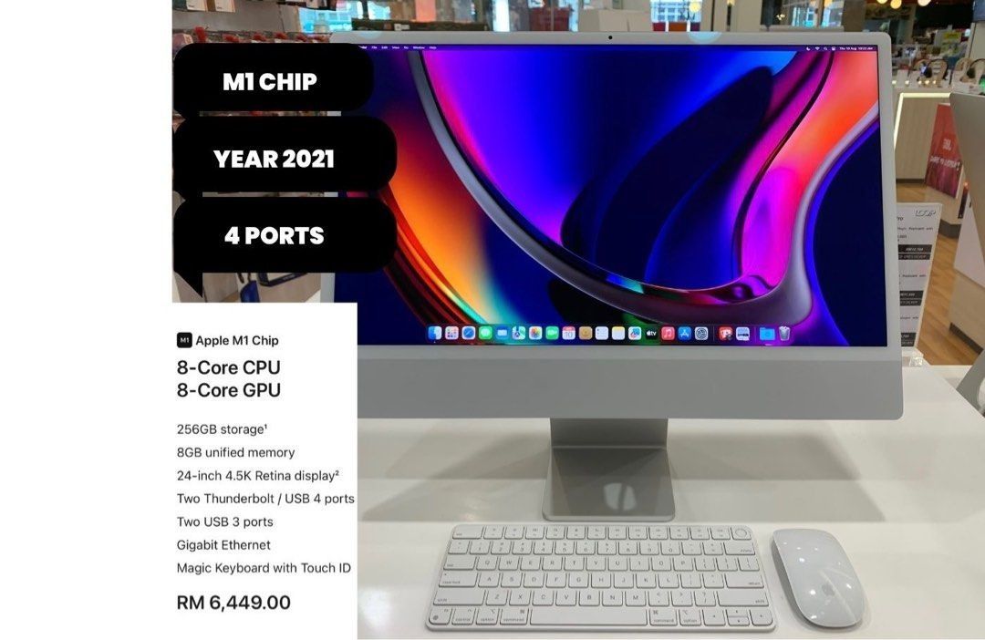 iMac 24 with Retina 4.5K display All-In-One Apple M1 8GB Memory
