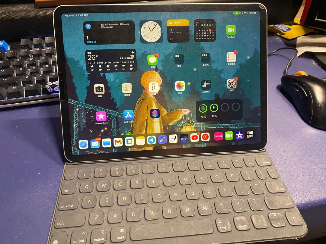 Ipad Pro 11 inch 2018 64G 連Smart keyboard+ pencil, 手提電話, 平板