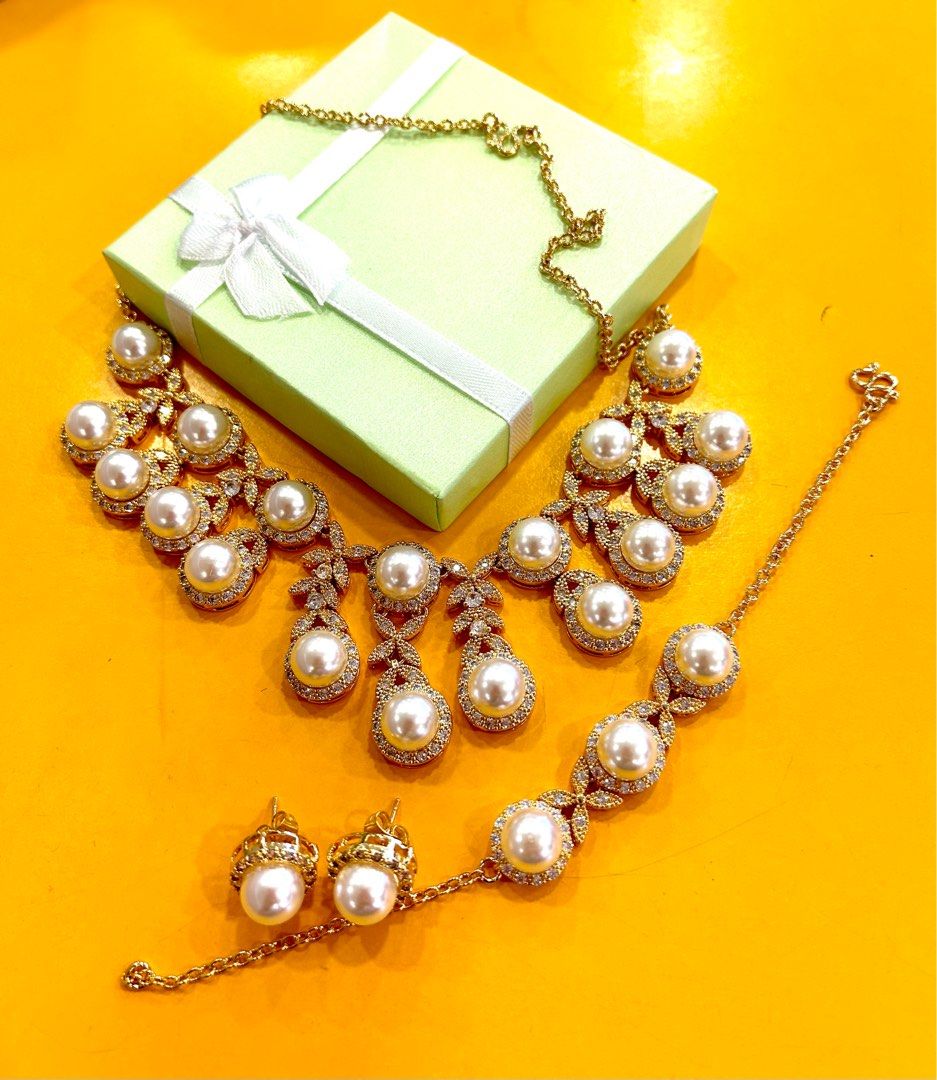 Pearl set jewellery clearance