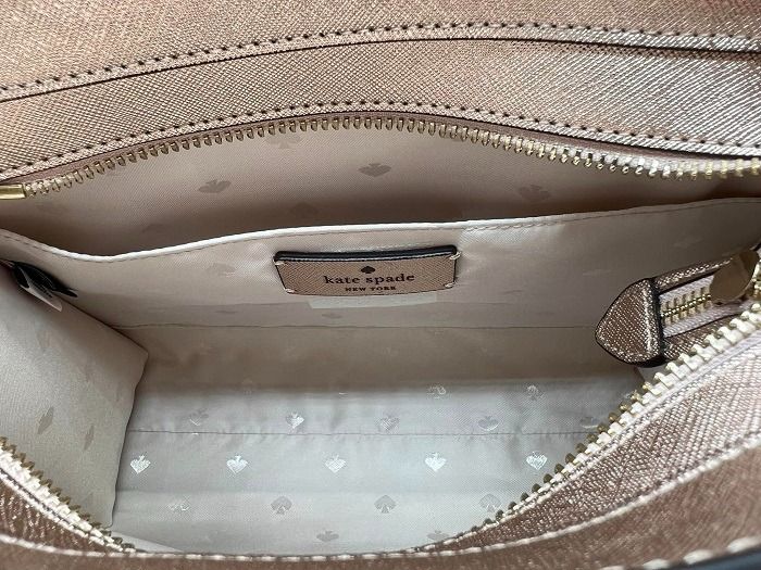 Kate Spade Rose Gold Glitter Tinsel Satchel Crossbody Handbag Bag