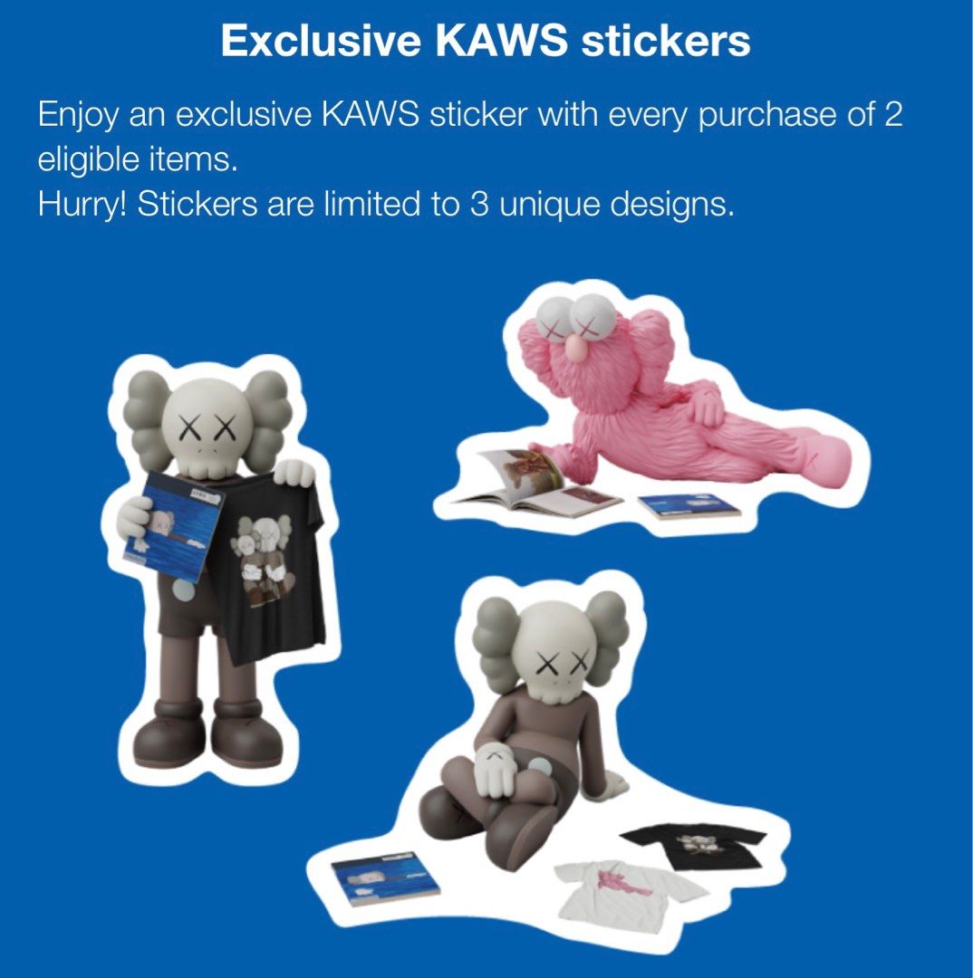 Kaws Uniqlo Stickers (Want to Trade), Hobbies & Toys, Collectibles &  Memorabilia, Stamps & Prints on Carousell