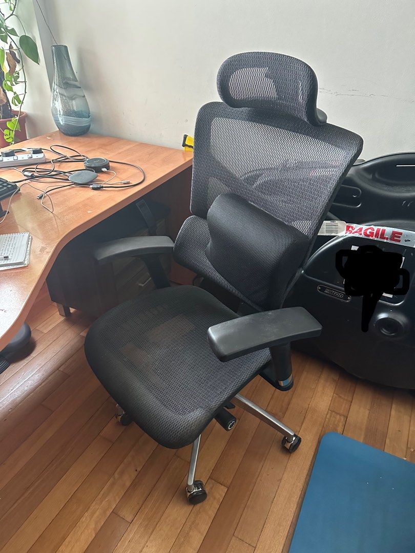 [Urgent] Large study table and Mesh Ergo Chair package, Furniture ...