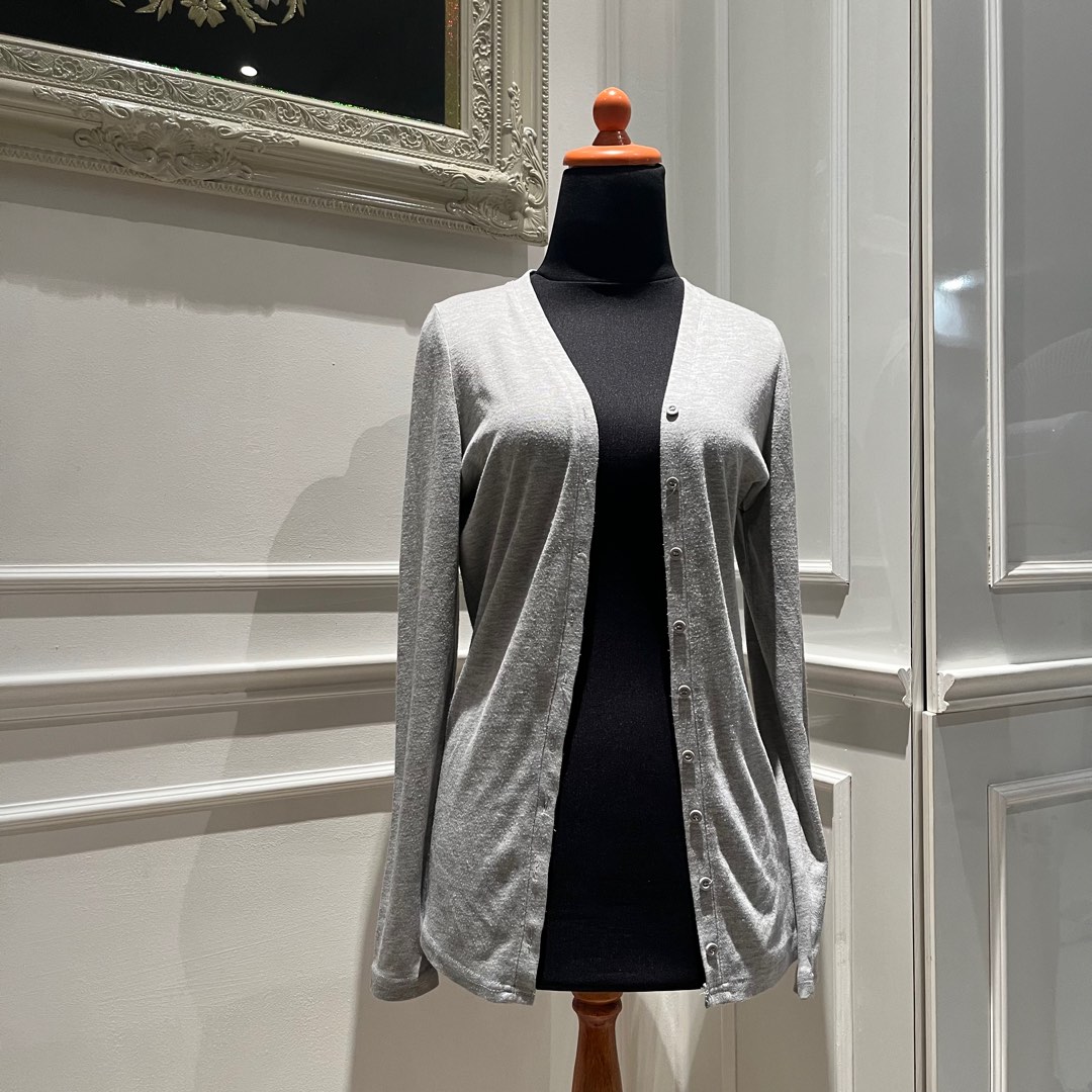 Light Grey Cardigan Women s Fashion Coats Jackets and Outerwear