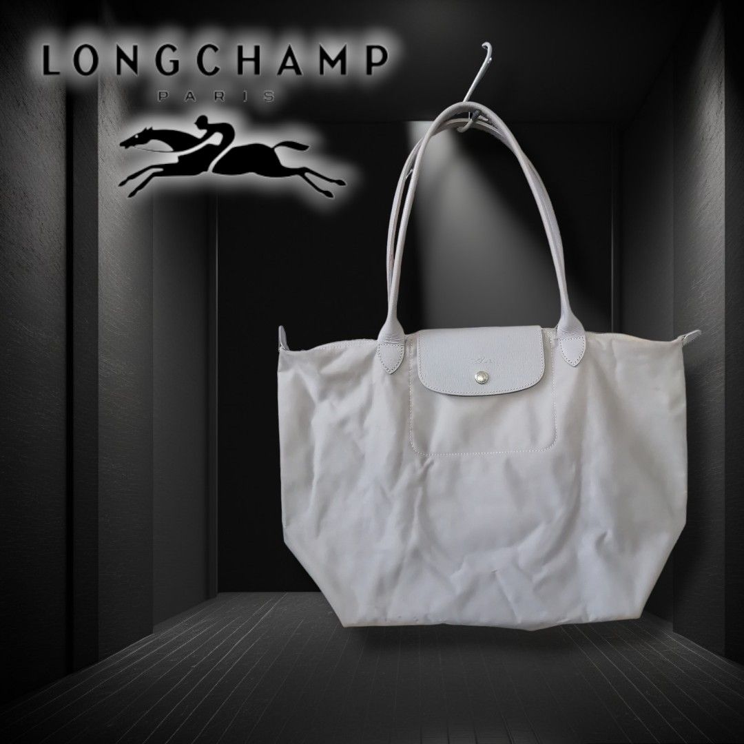 Longchamp Classic Le Pliage Nylon Long Strap Shoulder Bag in Gray