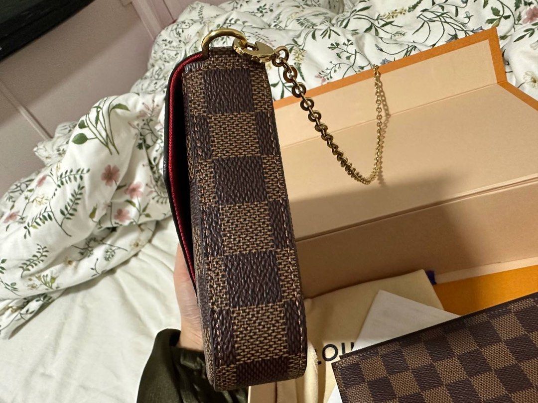 Louis Vuitton lv felicie pochette in damier ebene, Luxury, Bags