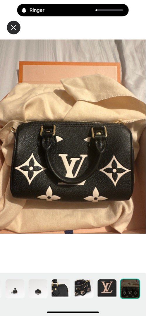 Louis Vuitton Nano Speedy Empreinte Black Beige M81456 Ladies Handbag  Gold-HW