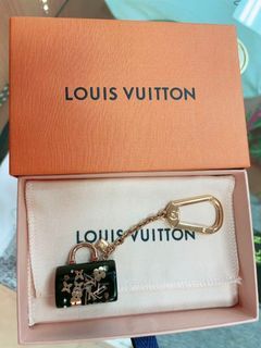 Louis Vuitton Auth Plastic Beige Porte Cles Speedy inclusion Key Chain Bag  charm