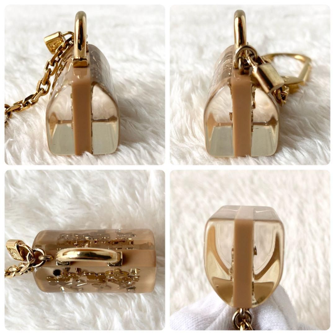 LOUIS VUITTON Porte Cles Speedy inclusion White Bag Charm Key