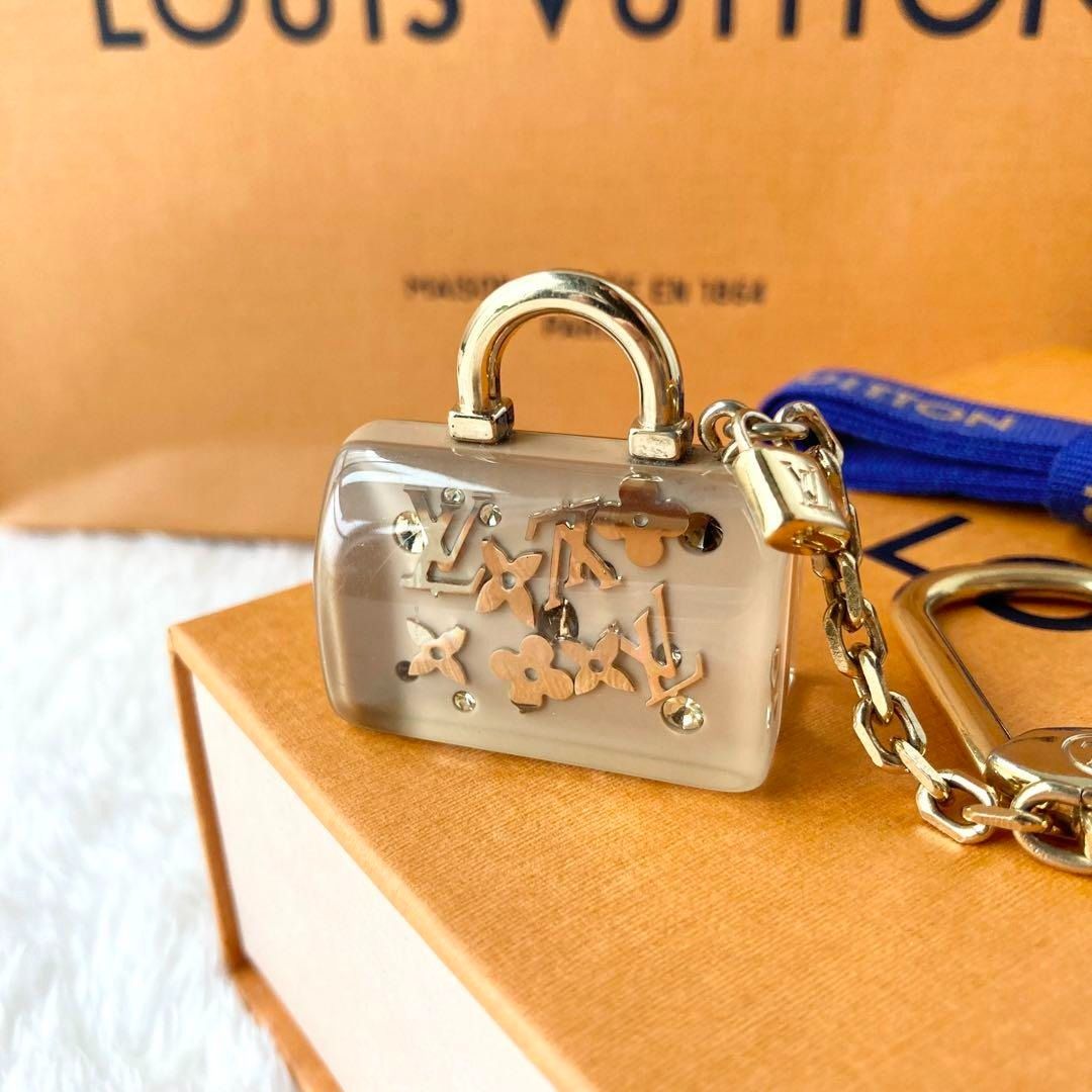 Louis Vuitton Speedy Inclusion Beige LV Monogram Bag Motif Charm Key Chain