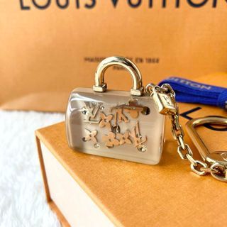 Louis Vuitton Auth Metal Plastic Beige Porte Cles Speedy inclusion Key  Chain Bag