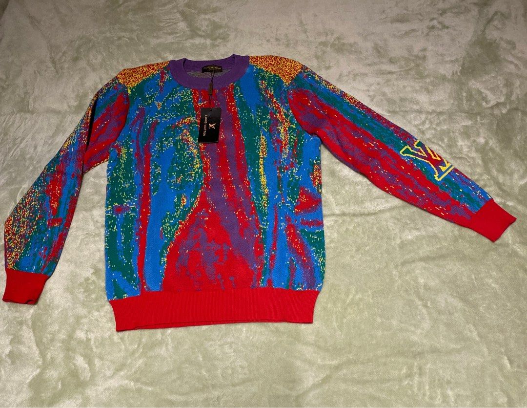 Louis Vuitton Men's SS20 Jacquard Multi Color Crewneck Pullover Sweater  Medium – THE-ECHELON