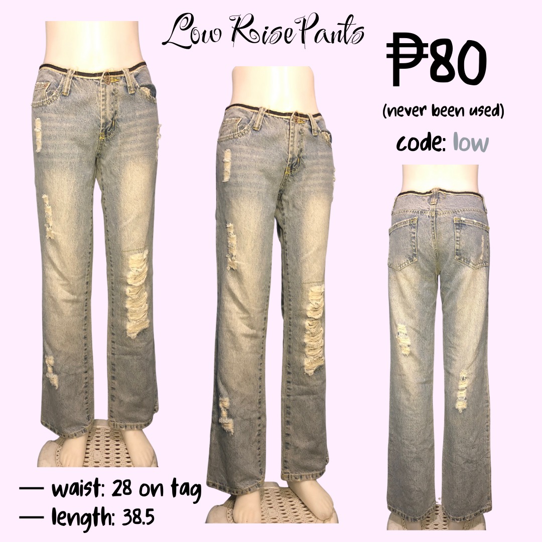 low rise pants / declutter, Women's Fashion, Bottoms, Jeans on Carousell