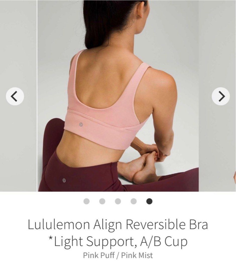 Lululemon Reversible Align Bra Pink Mist Size 6, Women's Fashion,  Activewear on Carousell