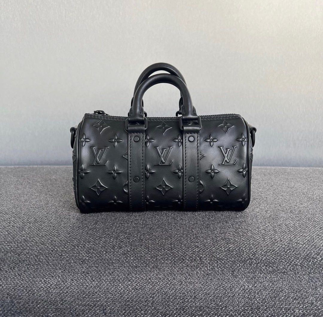 LV Keepall XS Debossed monogram So Black, Luxury, Bags & Wallets