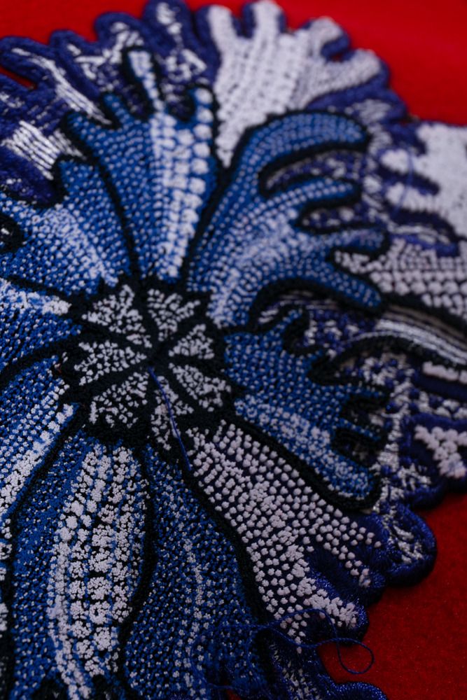 LV x YK Psychedelic Flower Embroidered Varsity Jacket