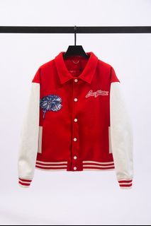 LV x YK Psychedelic Flower Embroidered Varsity Blouson - Ready-to