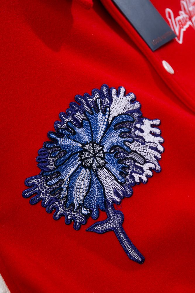 LV x YK Psychedelic Flower Embroidered Varsity Blouson - Men