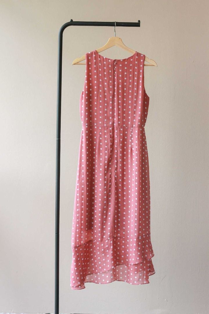 M The Closet Lover Polka Dot Ruffle Midi Dress TCL Women s