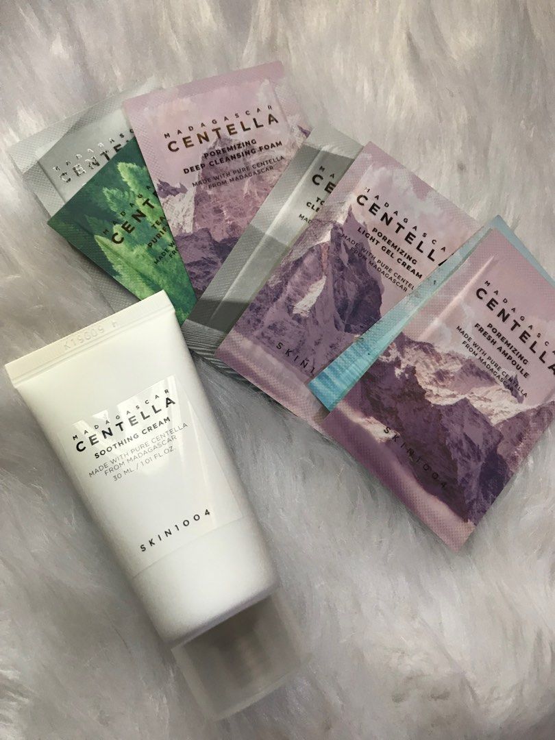 Madagascar CENTELLA Soothing Cream 30ML (Category: Face Care) located in Caloocan City. Submitted by spongefinds (Listing ID 1253581238, Image 2). Description: SEALED BRAND NEW Bought in skin 1004 official shop for ₱429 pesos EXPIRY: JAN182024 WITH FREE SKIN 1004 PRODUCT SAMPLES INCLUDED IN THE PICTURE.