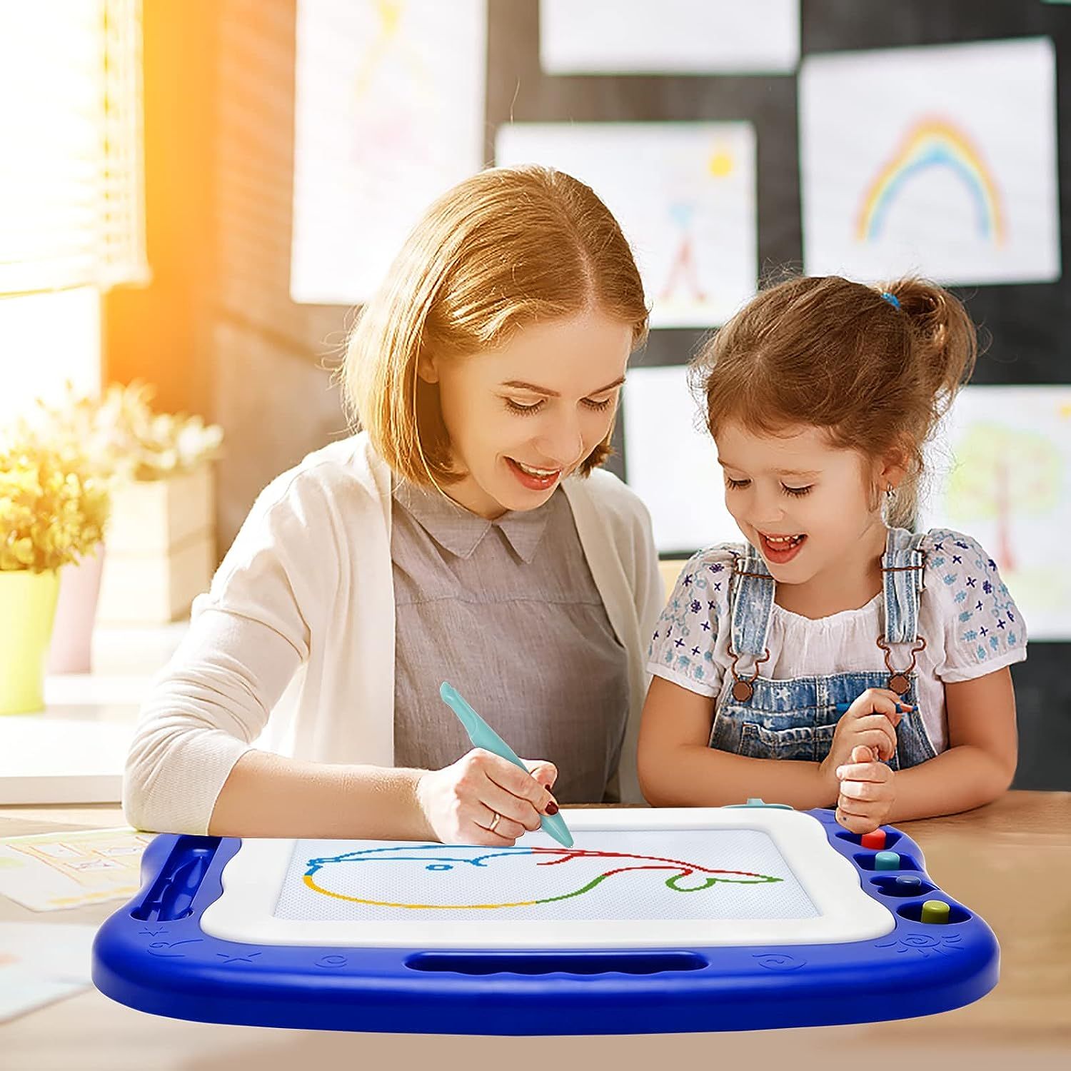 Magnetic Drawing Board Toddler Toys for Boys Girls, 12 Inch Magna Erasable  Doodle board for Kids A Colorful Etch Education Sketch Doodle Pad Toddler