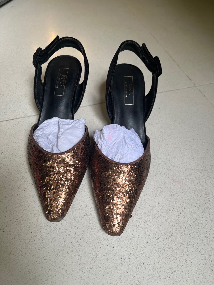 Marks and spencer gold shoes sale