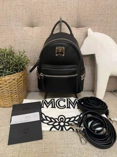 MCM, Bags, Mcm Mini Stark Visetos Backpack Keychain Brown Keychains Nwt  And Dustbag