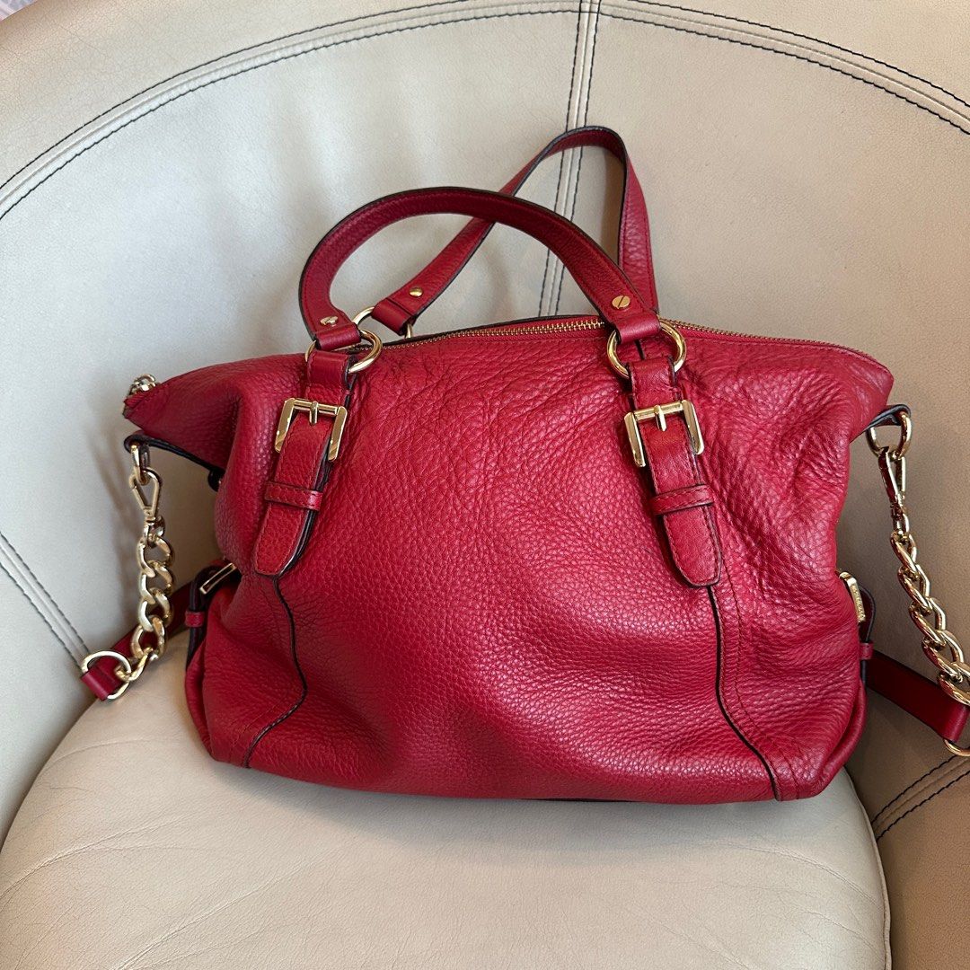 Original michael kors bag red, Luxury, Bags & Wallets on Carousell