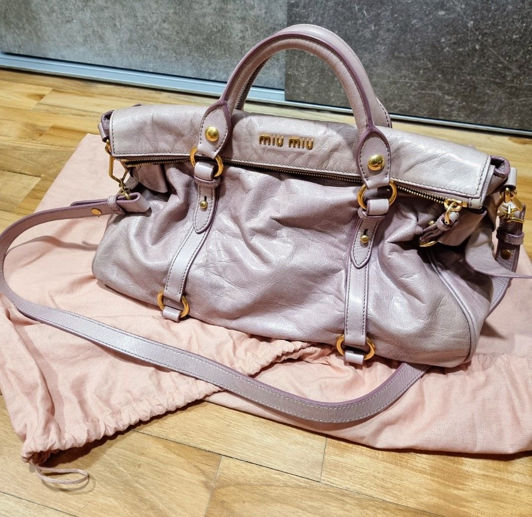 Miu Miu Vitello Lux Bow Bag, Luxury, Bags & Wallets on Carousell