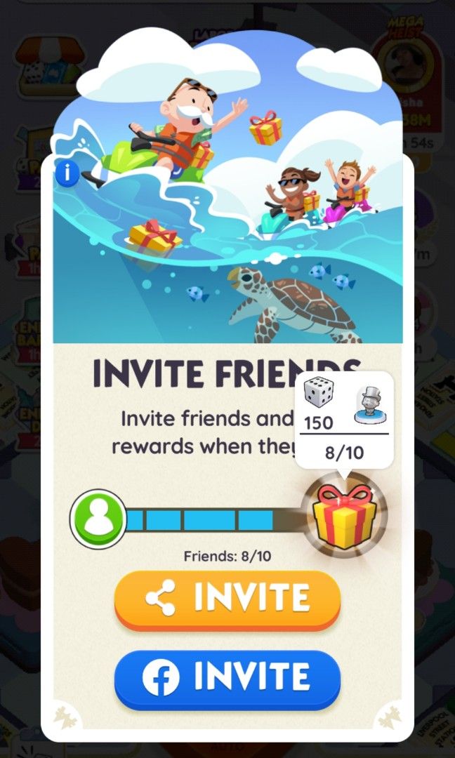 Monopoly Go Dice (Invite Friends) 330 Dices and Token (Category: Board Games & Puzzles) located in Quezon City. Submitted by k.khali_i (Listing ID 1253650621, Image 3). Description: Monopoly Go Dice (Invite Friends) The process will take 20-30 mins (it depends on the internet connection) 70 pesos for 10 invites (330 dices and Token) 200 pesos for 50 invites (530 dices and 345 million) 250 pesos if you’ll avail both the 10 and 50 invites Inquire f
