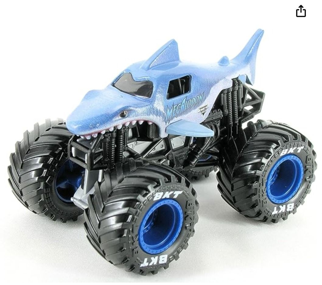  Monster Jam Megalodon (Black & White), 1:64 Scale