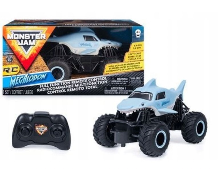 Monster Jam, Official Megalodon Remote Control Monster Truck, 1:24